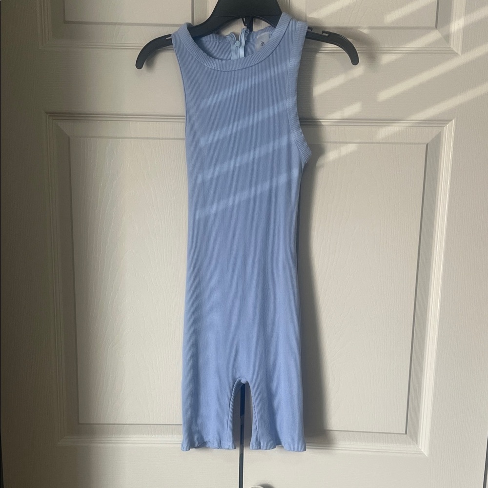 AS Revival Sleeveless Light Blue Ribbed Knit Romper